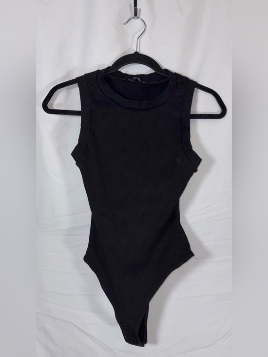 naked wardrobe Tops - naked wardrobe Black Ribbed Sleeveless One-Piece Bodysuit